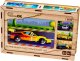 PuzzleOK Drewniane Puzzle 4w1 Pojazdy Układanka Zestaw Środki Transportu Samochody 7