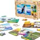 PuzzleOK Drewniane Puzzle 4w1 Zwierzęta Układanka Zestaw Krówka Piesek Panda Pingwin 6