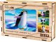PuzzleOK Drewniane Puzzle 4w1 Zwierzęta Układanka Zestaw Krówka Piesek Panda Pingwin 7
