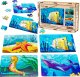 PuzzleOK Drewniane Puzzle 4w1 Zwierzęta Morskie Wodne Układanka Zestaw 1