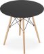 Leobert Zestaw stół okrągły TODI 80 czarny + 4 krzesła LAGO szare 12