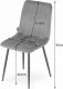 Leobert Krzesło LAVA - jasny szary aksamit x 4 4