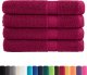 vidaXL Ręczniki premium, 4 szt., bordo, 100x200 cm, bawełna 100% 2