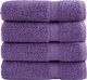 vidaXL Ręczniki kąpielowe, premium, 4 szt., fioletowe, 70x140 cm 1