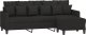 vidaXL 3-osobowa sofa z podnóżkiem, czarna, 180 cm, tkaniną 3