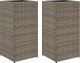 vidaXL Donice ogrodowe, 2 szt., szare, 30x30x60 cm, rattan PE 2