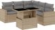 vidaXL 6-cz. zestaw mebli ogrodowych z poduszkami, beżowy, polirattan 2