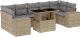 vidaXL 8-cz. zestaw mebli ogrodowych z poduszkami, beżowy, polirattan 2