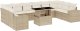 vidaXL 11-cz. zestaw mebli ogrodowych z poduszkami, beżowy, polirattan 2