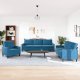 vidaXL 3-częściowy komplet wypoczynkowy, obity aksamitem, niebieski 3