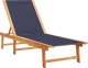 vidaXL Leżaki ze stolikiem, 2 szt., niebieskie, akacja i textilene 3