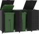 vidaXL Obudowa na 3 kosze na śmieci, czarna, 207x79x117 cm 1