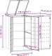 vidaXL Obudowa na 2 kosze na śmieci, szara, 138x79x117 cm, stal 10