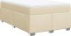 vidaXL Łóżko kontynentalne z materacem, kremowe, tkanina, 120x200 cm 2