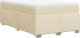 vidaXL Łóżko kontynentalne z materacem, kremowe, tkanina, 120x200 cm 9