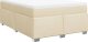 vidaXL Łóżko kontynentalne z materacem, kremowe, tkanina, 140x200 cm 2