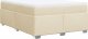 vidaXL Łóżko kontynentalne z materacem, kremowe, tkanina, 140x200 cm 9