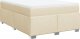 vidaXL Łóżko kontynentalne z materacem, kremowe, tkanina, 160x200 cm 2