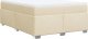 vidaXL Łóżko kontynentalne z materacem, kremowe, tkanina, 160x200 cm 9