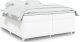 vidaXL Łóżko kontynentalne z materacem białe 200x200 cm 1