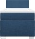 vidaXL Łóżko kontynentalne z materacem, niebieskie, tkanina 100x200 cm 4