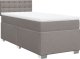vidaXL Łóżko kontynentalne z materacem, taupe, tkanina, 100x200 cm 2