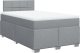 vidaXL Łóżko kontynentalne z materacem, jasnoszare, tkanina 120x200 cm 2