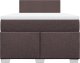vidaXL Łóżko kontynentalne z materacem, brązowe, tkanina, 120x200 cm 4