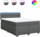 vidaXL Łóżko kontynentalne z materacem, ciemnoszara tkanina 140x200 cm 2