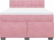 vidaXL Łóżko kontynentalne z materacem, różowe, 140x200 cm, aksamit 6