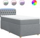 vidaXL Łóżko kontynentalne z materacem, jasnoszare, tkanina, 90x190 cm 2