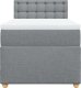 vidaXL Łóżko kontynentalne z materacem, jasnoszare, tkanina, 90x200 cm 6