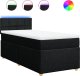 vidaXL Łóżko kontynentalne z materacem, czarne, tkanina, 90x200 cm 2