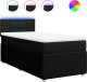 vidaXL Łóżko kontynentalne z materacem, czarne, tkanina 90x190 cm 2