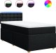 vidaXL Łóżko kontynentalne z materacem, czarne, tkanina, 100x200 cm 2