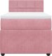 vidaXL Łóżko kontynentalne z materacem, różowe, aksamit, 100x200 cm 6
