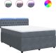 vidaXL Łóżko kontynentalne z materacem, ciemnoszara, aksamit 140x190cm 2