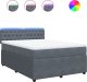 vidaXL Łóżko kontynentalne z materacem, ciemnoszare, 160x200cm aksamit 2