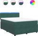vidaXL Łóżko kontynentalne z materacem, ciemnozielone, 160x200 cm 2
