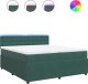 vidaXL Łóżko kontynentalne z materacem, zielone, aksamit, 200x200 cm 2