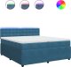 vidaXL Łóżko kontynentalne z materacem, niebieskie, aksamit, 200x200cm 2