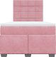 vidaXL Łóżko kontynentalne z materacem, różowe, 120x200 cm, aksamit 4