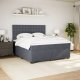 vidaXL Łóżko kontynentalne z materacem, ciemnoszare, 180x200cm aksamit 3