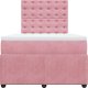 vidaXL Łóżko kontynentalne z materacem, różowe, 120x200 cm, aksamit 4