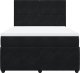 vidaXL Łóżko kontynentalne z materacem, czarne, 140x200 cm, aksamit 4