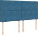 vidaXL Łóżko kontynentalne z materacem, niebieskie, aksamit, 200x200cm 7