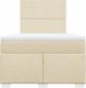 vidaXL Łóżko kontynentalne z materacem, kremowe, tkanina, 120x200 cm 6