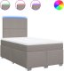 vidaXL Łóżko kontynentalne z materacem, taupe, tkanina, 120x200 cm 2