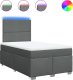 vidaXL Łóżko kontynentalne z materacem, ciemnoszara tkanina 120x200 cm 2
