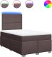 vidaXL Łóżko kontynentalne z materacem, brązowe, tkanina, 120x200 cm 2